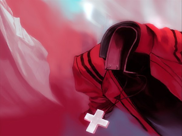 Anime picture 1024x767 with neon genesis evangelion end of evangelion gainax katsuragi misato open clothes open jacket open collar no people jacket blood cross