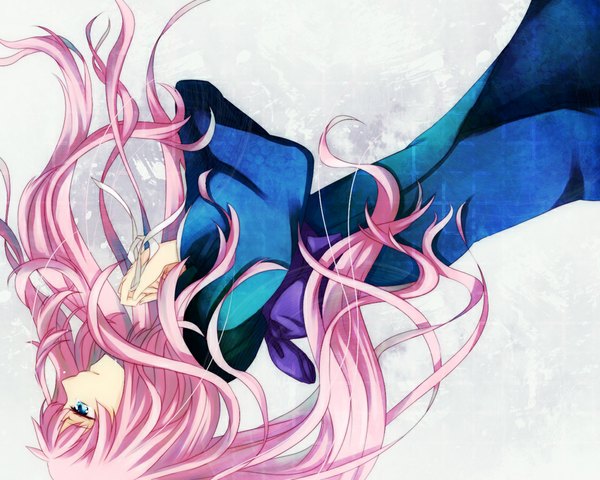 Anime picture 1000x800 with vocaloid megurine luka single long hair blush blue eyes simple background white background pink hair traditional clothes japanese clothes profile girl kimono