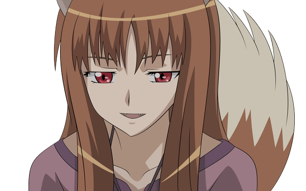 Anime picture 1920x1200 with spice and wolf horo highres wide image close-up transparent background vector wolf girl girl