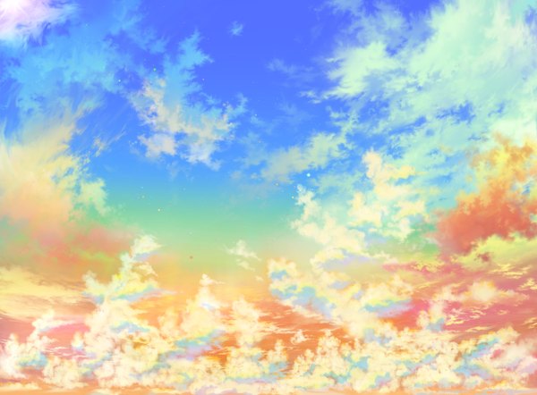 Anime picture 2000x1476 with original iy (tsujiki) highres sky cloud (clouds) landscape