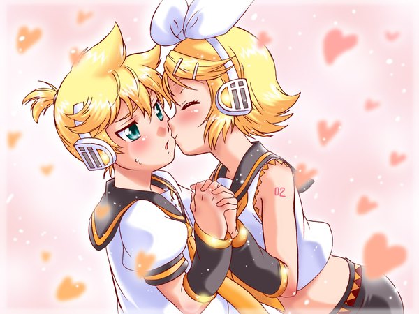 Anime picture 1800x1350 with vocaloid kagamine rin kagamine len tagme (artist) highres incest twincest girl