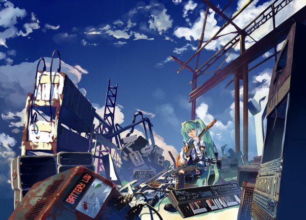 Anime picture 1206x868 with vocaloid hatsune miku scr (aira) girl tagme