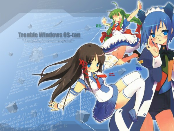 Anime picture 1280x960 with os-tan windows (operating system) xp-tan (saseko) 2k-tan me-tan (emui-san)