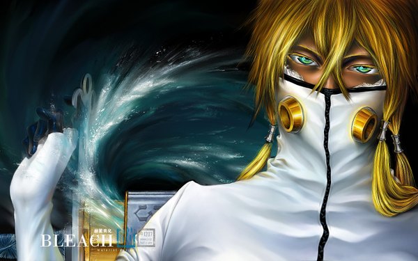 Anime picture 1680x1050 with bleach studio pierrot tia harribel waterist (artist) single long hair blonde hair wide image green eyes realistic inscription espada girl weapon sword katana