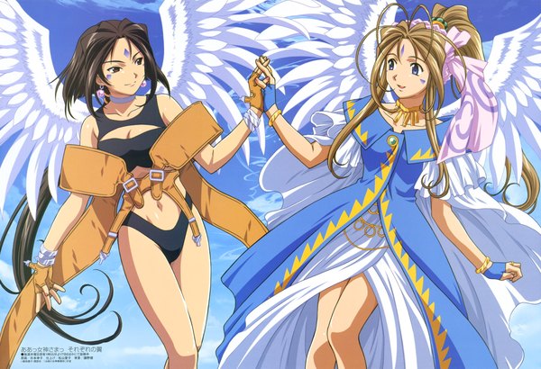 Anime picture 2340x1600 with aa megami-sama anime international company belldandy peorth highres wings