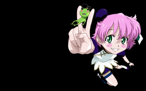 Anime picture 1680x1050 with read or die j.c. staff anita king wide image black background victory frog
