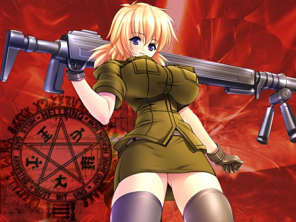 Anime picture 1024x768 with hellsing seras victoria tagme