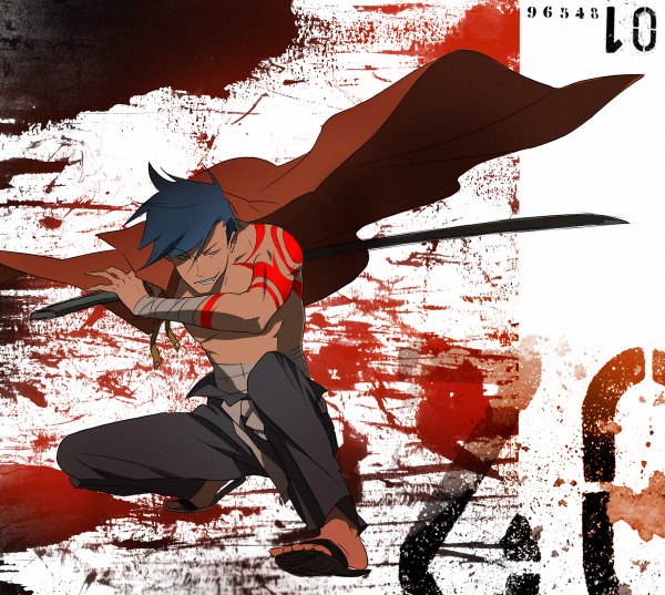 Anime picture 1200x1074 with tengen toppa gurren lagann gainax kamina koutarou (artist) tattoo sword