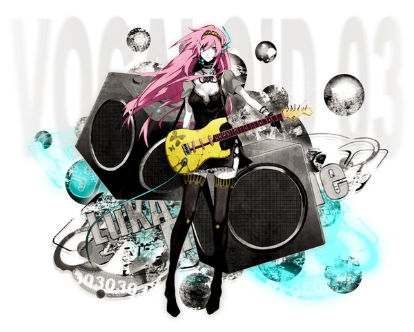 Anime picture 1600x1283 with vocaloid megurine luka arisaka ako full body girl guitar