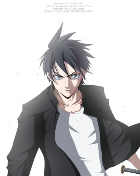 Anime picture 1000x1256 with highschool of the dead madhouse komuro takashi hulfblood single tall image short hair black hair white background black eyes coloring boy uniform school uniform gakuran