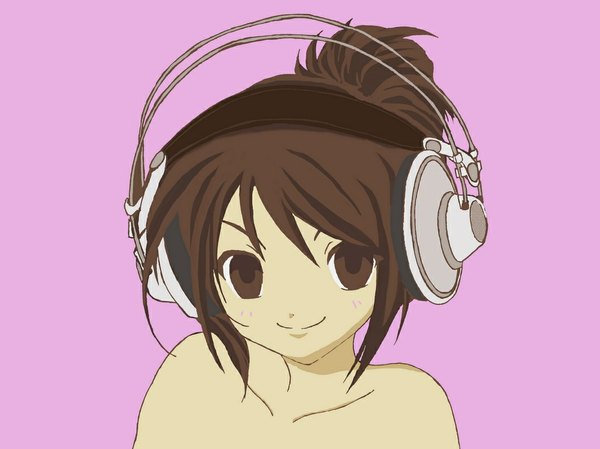 Anime picture 1075x806 with headphones tagme