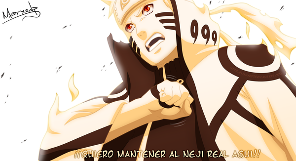 Anime picture 3672x2000 with naruto studio pierrot naruto (series) uzumaki naruto marxedp single highres short hair open mouth blonde hair red eyes wide image white background inscription from below coloring jinchuriki boy cloak bandana