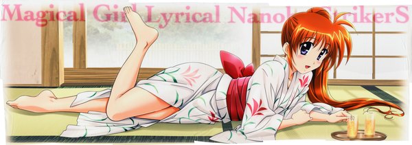 Anime picture 12678x4471 with mahou shoujo lyrical nanoha mahou shoujo lyrical nanoha strikers takamachi nanoha highres wide image japanese clothes incredibly absurdres girl yukata