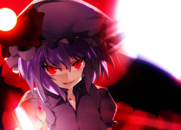 Anime picture 1068x768 with touhou remilia scarlet girl wings tagme
