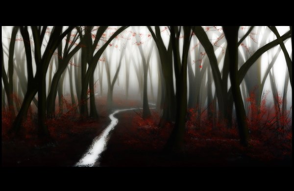 Anime picture 1335x866 with original renoren no people landscape river nature plant (plants) tree (trees) leaf (leaves) forest