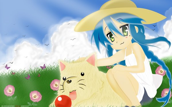 Anime picture 1920x1200 with lucky star kyoto animation izumi konata highres wide image girl