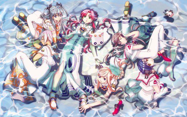 Anime picture 1920x1200 with aria mizunashi akari alice carroll aika s granzchesta alicia florence aria pokoteng athena glory akira e ferrari hime granzchesta highres wide image