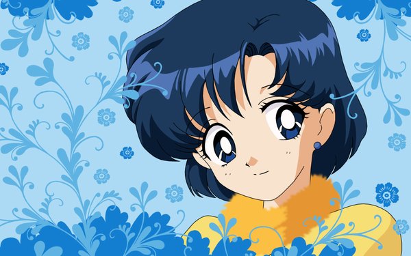 Anime picture 1680x1050 with bishoujo senshi sailor moon toei animation mizuno ami wide image blue background