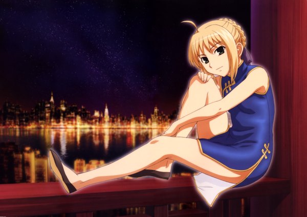 Anime picture 6602x4668 with fate (series) fate/stay night studio deen type-moon artoria pendragon (all) saber highres chinese clothes chinese dress