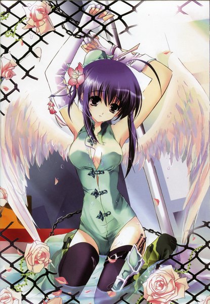 Anime picture 2374x3432 with misakura nankotsu tall image highres angel thighhighs wings harthnir