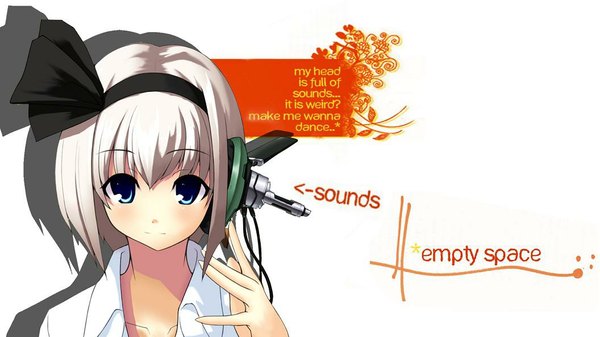 Anime picture 1056x594 with touhou konpaku youmu ddd (artist) short hair wide image silver hair girl ribbon (ribbons)