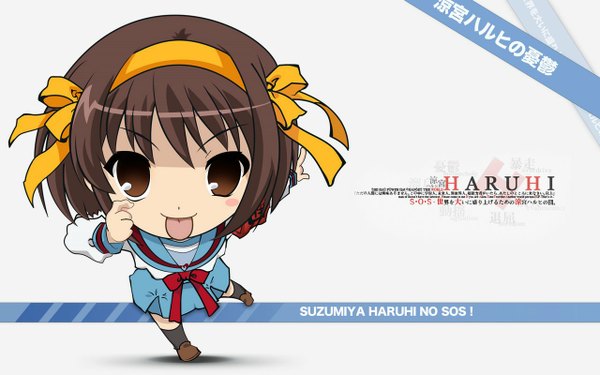 Anime picture 1280x800 with suzumiya haruhi no yuutsu kyoto animation suzumiya haruhi wide image girl