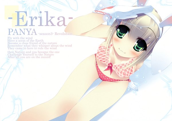 Anime picture 4220x2979 with inuneko highres light erotic bunny ears swimsuit bikini polka dot bikini matatapi