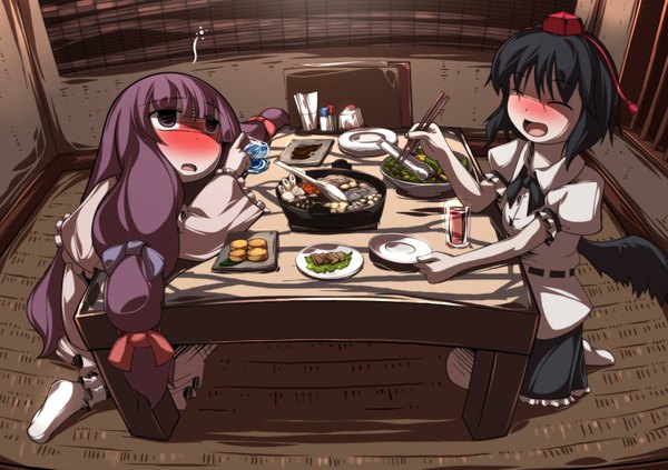 Anime picture 1600x1129 with touhou patchouli knowledge shameimaru aya girl tagme