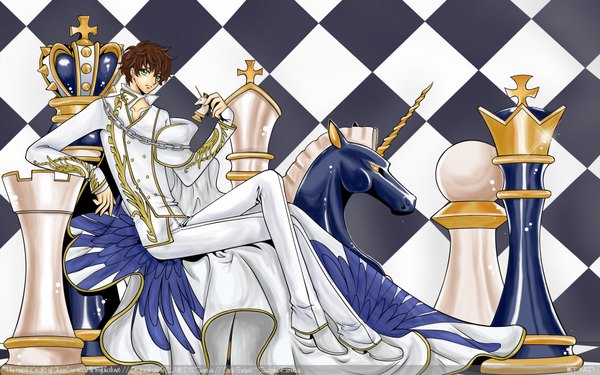 Anime picture 1920x1200 with code geass sunrise (studio) kururugi suzaku highres wide image