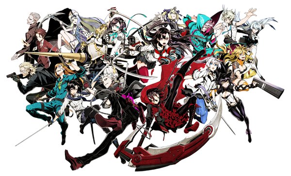 Anime picture 2728x1654 with rwby dogs: bullets & carnage kiznaiver joker game 7th dragon 7th dragon 2020 7th dragon iii studio trigger rooster teeth david production ruby rose weiss schnee blake belladonna yang xiao long haine rammsteiner fuyumine naoto badou nails mihai mihaeroff sonozaki noriko samurai (7th dragon)