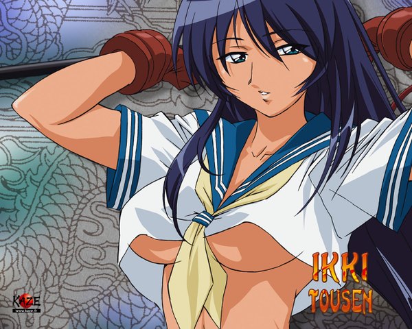 Anime picture 1280x1024 with ikkitousen kanu unchou light erotic tagme