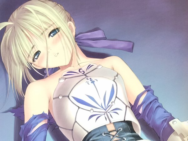 Anime picture 1280x960 with fate (series) fate/stay night studio deen type-moon artoria pendragon (all) saber tony taka girl