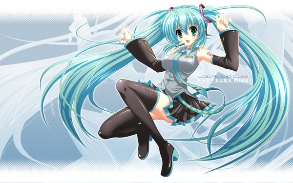 Anime picture 1680x1050 with vocaloid hatsune miku wide image girl