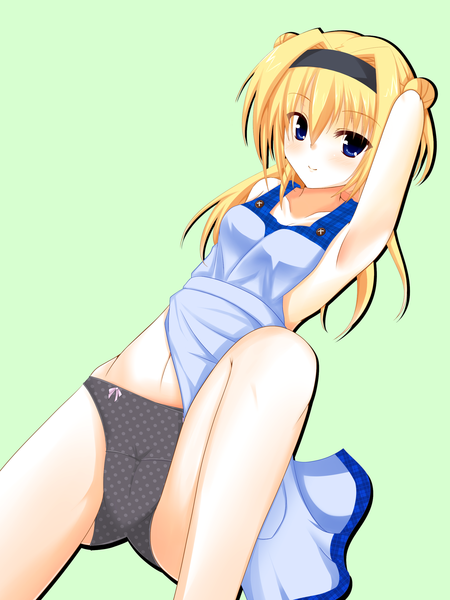 Anime picture 2125x2834 with original kotohane single long hair tall image highres blue eyes light erotic blonde hair simple background smile girl underwear panties