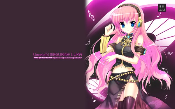 Anime picture 1680x1050 with vocaloid megurine luka mitha wide image girl indico lite