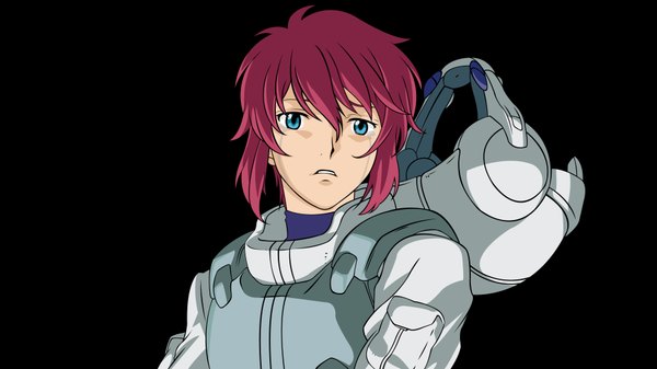 Anime picture 3840x2160 with mobile suit gundam mobile suit gundam 00 sunrise (studio) feldt grace single highres short hair blue eyes wide image pink hair absurdres black background vector girl helmet spacesuit