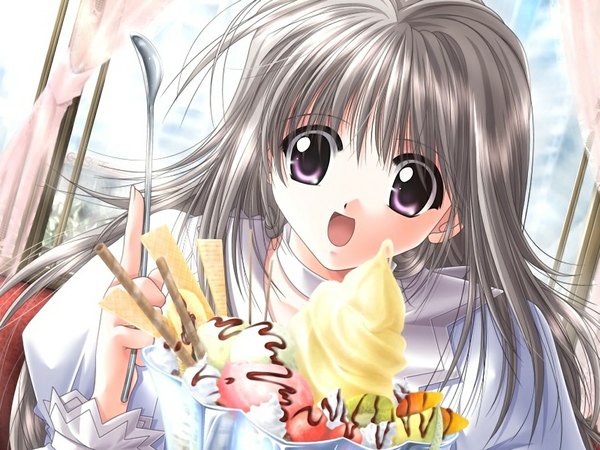 Anime picture 1024x768 with kaze no keishousha (game) purple eyes game cg silver hair girl