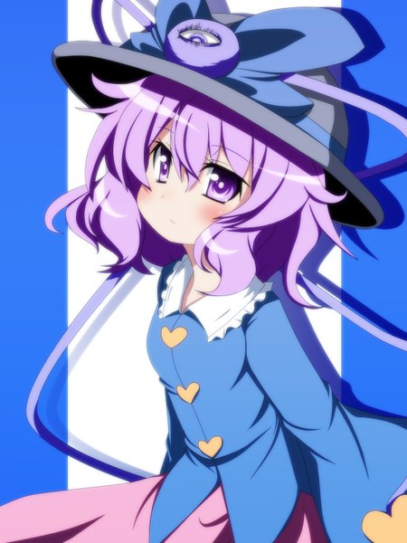 Anime picture 1200x1600 with touhou komeiji satori oborotsuki kakeru single tall image short hair purple eyes purple hair eyes girl hat