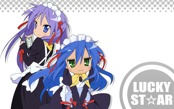 Anime picture 1920x1200 with lucky star kyoto animation izumi konata hiiragi kagami highres wide image girl