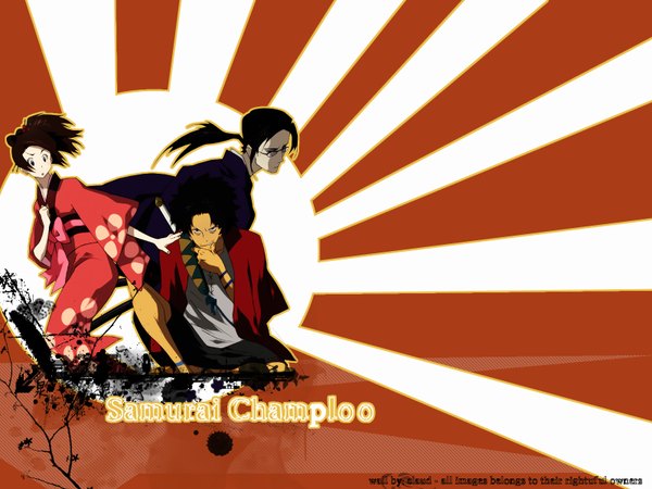 Anime picture 1600x1200 with samurai champloo mugen (samurai champloo) jinnosuke fuu (samurai champloo) japanese clothes