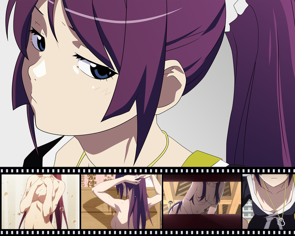 Anime picture 1280x1024 with bakemonogatari shaft (studio) monogatari (series) senjougahara hitagi tagme