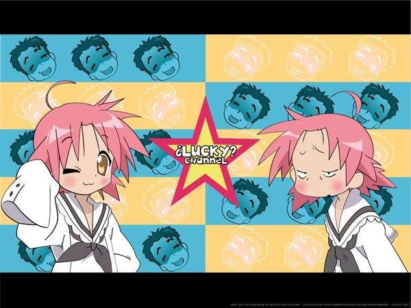 Anime picture 1600x1200 with lucky star kyoto animation kogami akira shiraishi minoru lucky channel girl