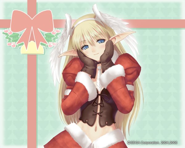 Anime picture 1280x1024 with shining (series) shining tears shining wind elwing tony taka christmas girl santa claus costume