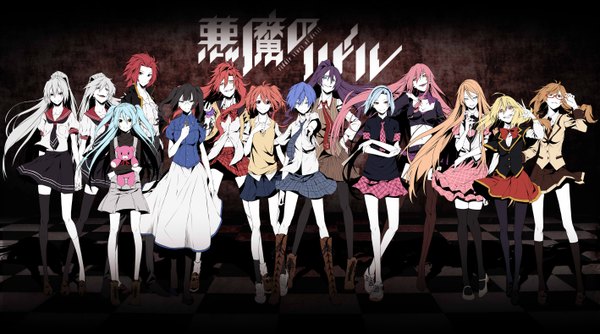 Anime picture 5669x3160 with akuma no riddle azuma tokaku ichinose haru inukai isuke hashiri nio sagae haruki banba mahiru hanabusa sumireko shuto suzu banba shinya takechi otoya kaminaga kouko namatame chitaru kenmochi shiena kirigaya hitsugi vice (kuronekohadokoheiku) long hair looking at viewer highres short hair