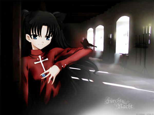 Anime picture 1024x768 with fate (series) fate/stay night studio deen type-moon toosaka rin tagme