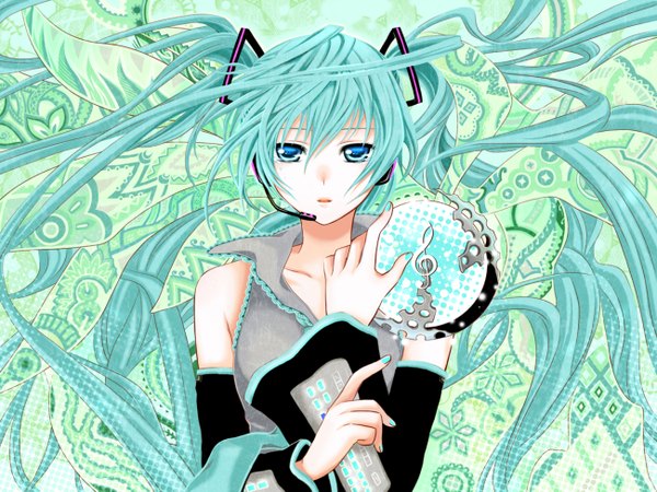 Anime picture 1300x975 with vocaloid hatsune miku wool girl tagme