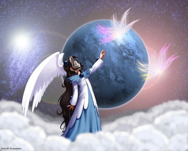 Anime picture 1280x1024 with card captor sakura clamp angel girl wings