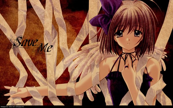 Anime picture 1920x1200 with nishimata aoi highres wide image girl ribbon (ribbons) wings under the innocent sky