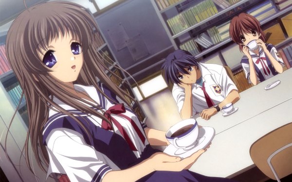 Anime picture 2560x1600 with clannad key (studio) furukawa nagisa okazaki tomoya miyazawa yukine highres wide image tagme