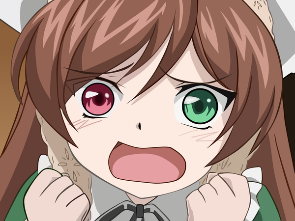 Anime picture 1600x1200 with rozen maiden suiseiseki heterochromia close-up vector